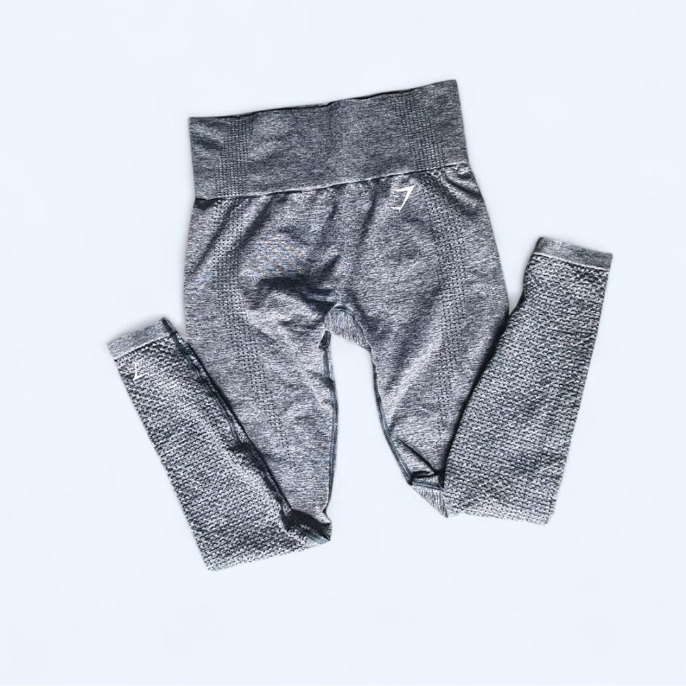 Gymshark Gray Leggings with Wide Waistband and Stretchy Fit